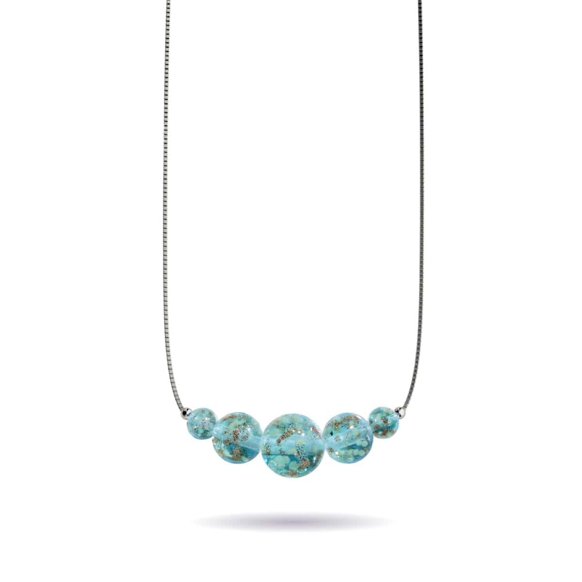 Arctic Blue | .925 Sterling Silver | Firefly Glass Infinity Clasp Necklace